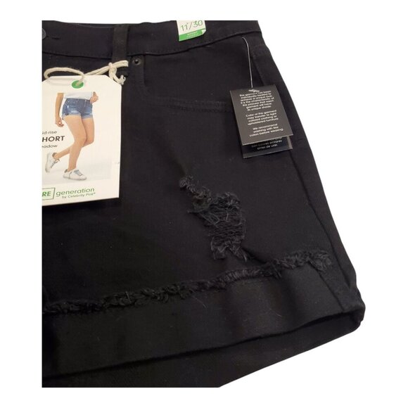 NWT REgeneration by Celebrity Pink SZ 11/30 Meadow Mid-rise Black Denim Jean Sho - Picture 2 of 9